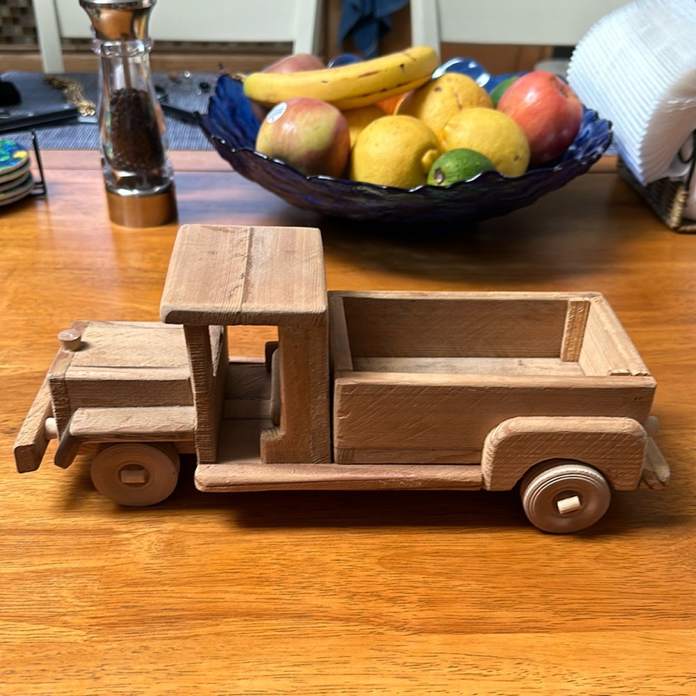 Wood open bed truck. Handmade. Folk Art. 4 1/2”x12”x4 1/2”. Unlimited uses